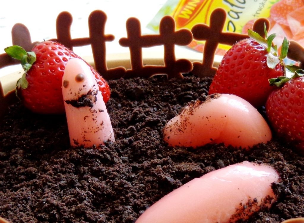 Deser "dżdżownica w ogródku"