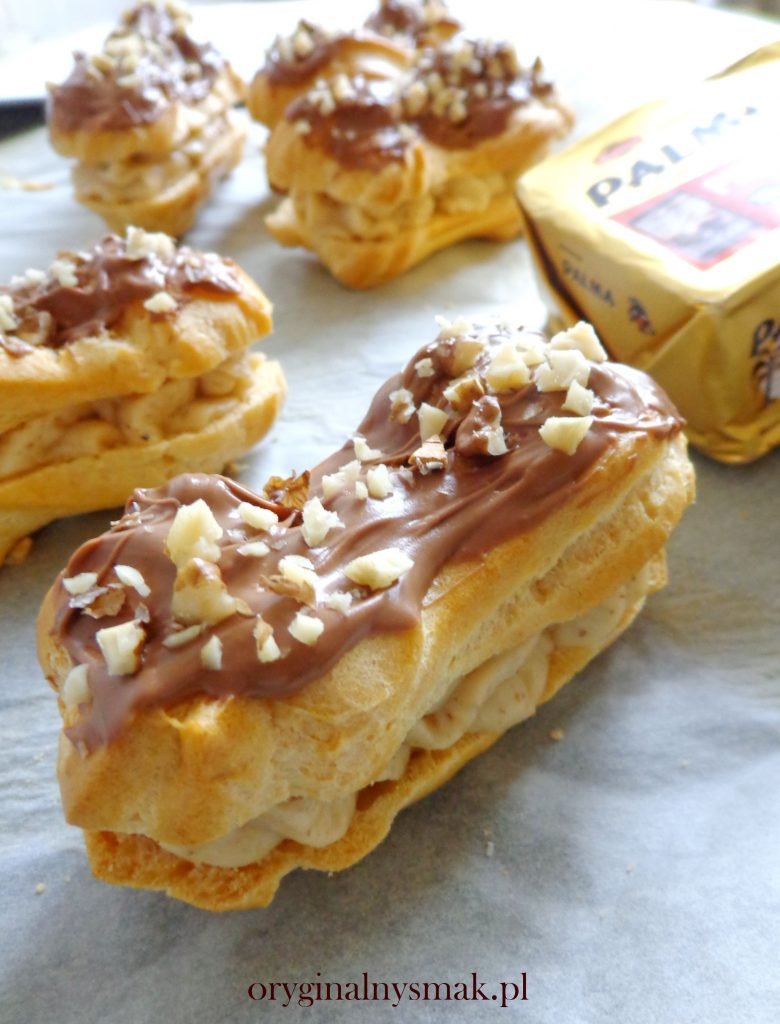 Eklery z kremem orzechowym Eklery z kremem orzechowym