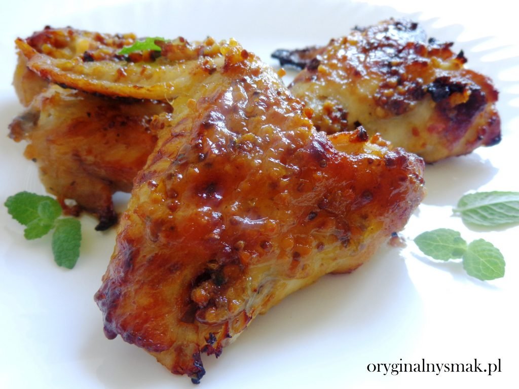 Skrzydełka miodowo-musztardowe Skrzydełka miodowo musztardowe