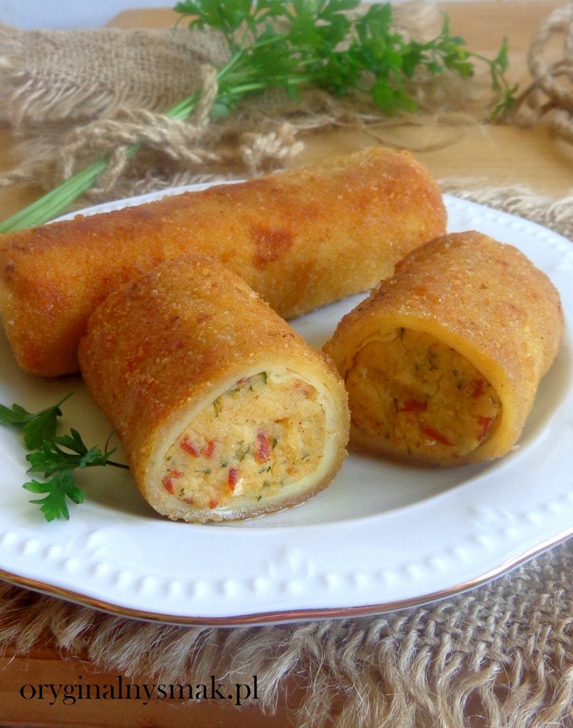 Krokiety z ziemniakami, chorizo i parmezanem