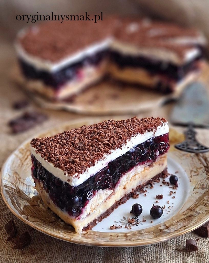 Ciasto z czarną porzeczką bez pieczenia